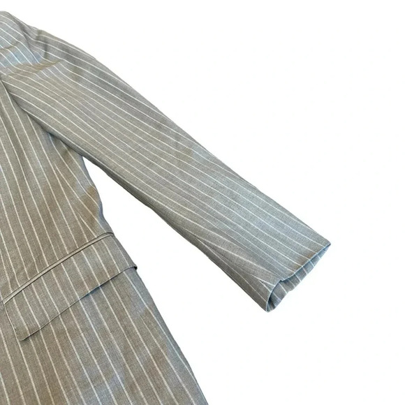 Ermenegildo Zegna Taupe White Pinstripe Blazer Jacket Suit Sport Caoat Size 54R - Picture 4 of 14